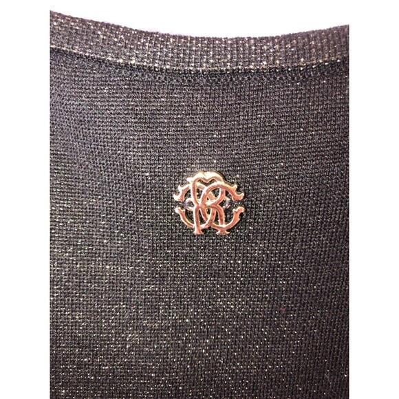 Roberto Cavalli Gold Black Knit Sleeveless Dress size 40 Wool Blend - Picture 12 of 12